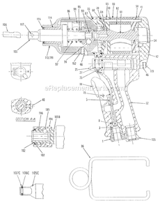 Page A Diagram and Parts List for CP6041HABAS T021890 Chicago Pneumatic Wrench